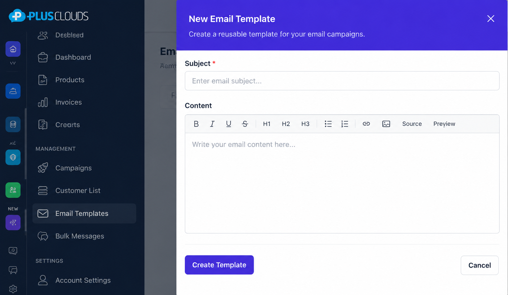 Email template editor